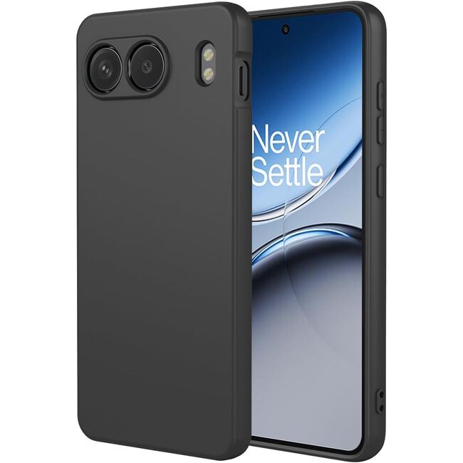 Husa pentru  OnePlus Nord 4 Liquid Silicone, subțire, captusita cu microfibra, anti amprentă, protectie cameră foto, negru