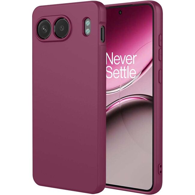 Husa pentru  OnePlus Nord 4 Liquid Silicone, subțire, captusita cu microfibra, anti amprentă, protectie cameră foto, bordeaux