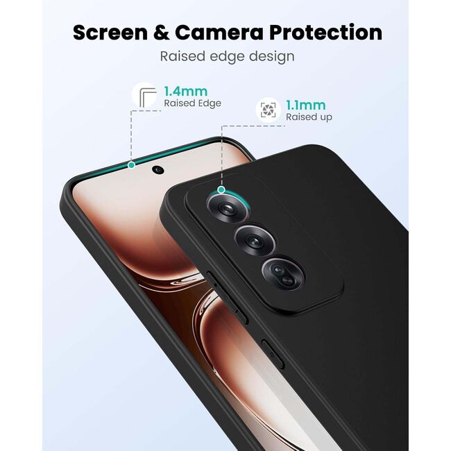 Husa pentru  Oppo A80 Liquid Silicone, subțire, captusita cu microfibra, anti amprentă, protectie cameră foto, albastru