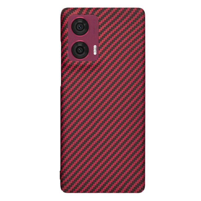 Husa pentru  Motorola Edge 50 Fusion CarbonFiber UltraSlim, Lightweight, rosu
