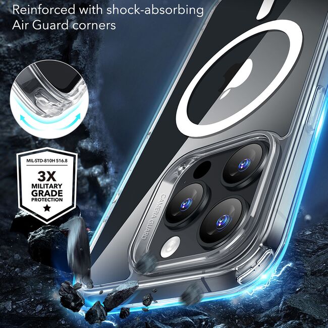 Husa pentru  iPhone 16 Pro Max cu MagSafe Classic Hybrid HaloLock - clear