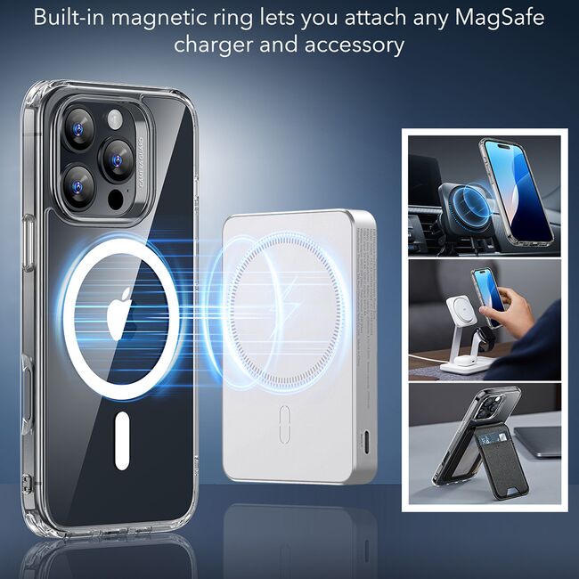 Husa pentru  iPhone 16 Pro Max cu MagSafe Classic Hybrid HaloLock - clear