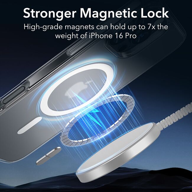 Husa pentru  iPhone 16 Pro cu MagSafe Classic Hybrid HaloLock Kickstand frosted - transparent