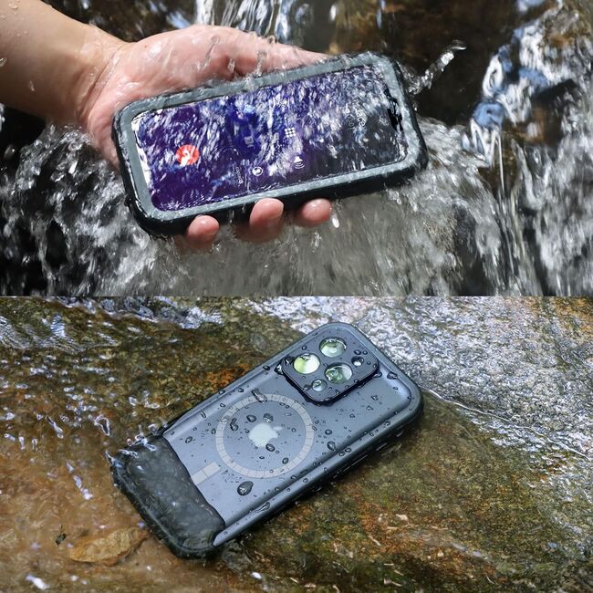 Pachet 360: Husa cu folie integrata iPhone 16 Pro cu MagSafe ShockProof Dust-Water Proof Full Body, negru
