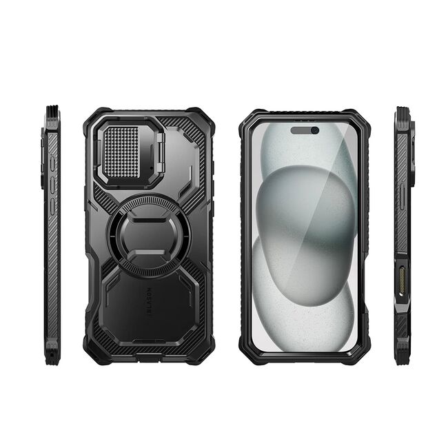 [Pachet 360°] Husa + folie iPhone 16 I-Blason Armorbox, negru
