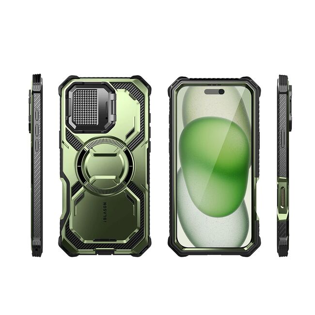 [Pachet 360°] Husa + folie iPhone 16 I-Blason Armorbox, verde