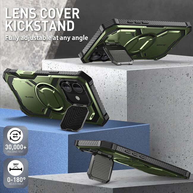 [Pachet 360°] Husa + folie iPhone 16 I-Blason Armorbox, verde