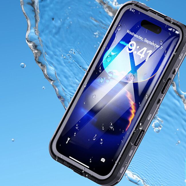 Pachet 360: Husa cu folie integrata iPhone 16 Pro Max cu MagSafe ShockProof Dust-Water Proof Full Body, negru