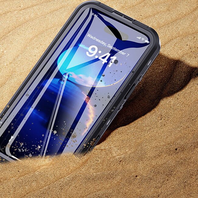 Pachet 360: Husa cu folie integrata iPhone 16 Pro Max cu MagSafe ShockProof Dust-Water Proof Full Body, negru