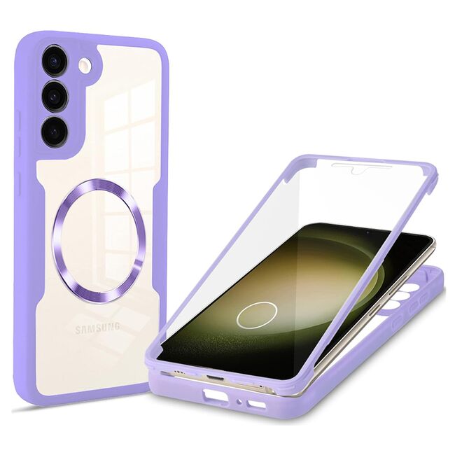 Pachet 360: Husa cu folie integrata pentru  Samsung Galaxy S23 Plus  cu MagSafe Cover360 fata / spate - mov