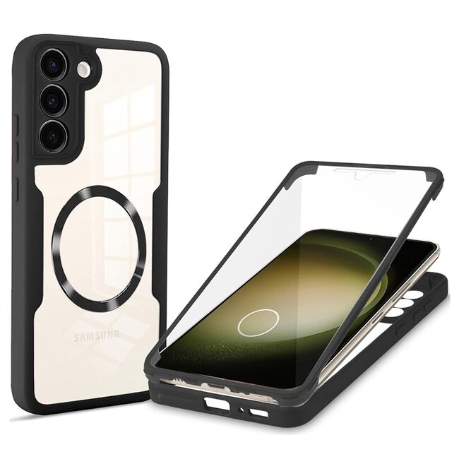 Pachet 360: Husa cu folie integrata pentru  Samsung Galaxy S23 Plus  cu MagSafe Cover360 fata / spate - negru