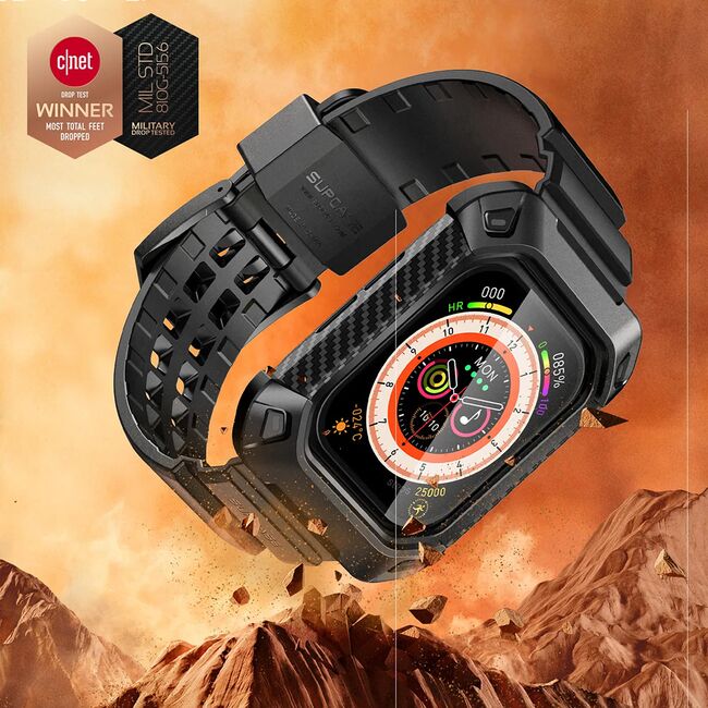 [Pachet husa + curea] Apple Watch 10 46mm Supcase Unicorn Beetle Pro, negru