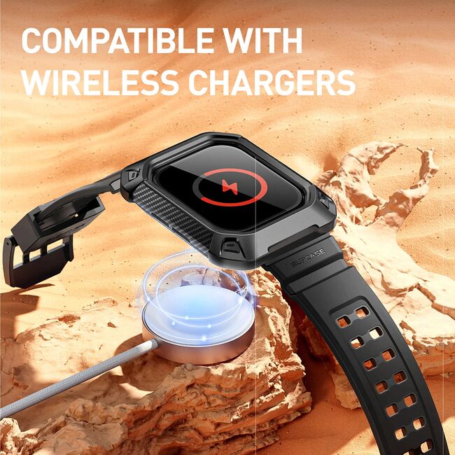 [Pachet husa + curea] Apple Watch 10 46mm Supcase Unicorn Beetle Pro, negru