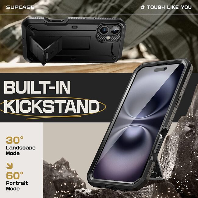 Husa iPhone 16 Supcase Unicorn Beetle Pro, negru