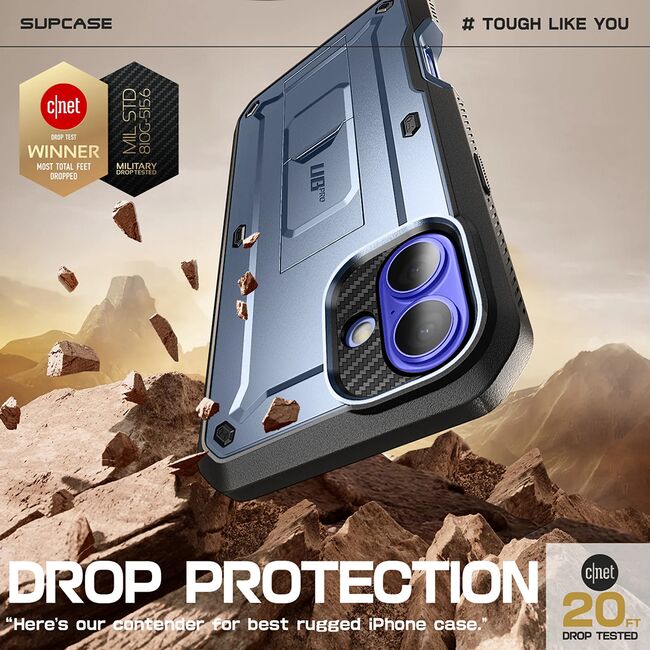 Husa iPhone 16 Supcase Unicorn Beetle Pro, albastru