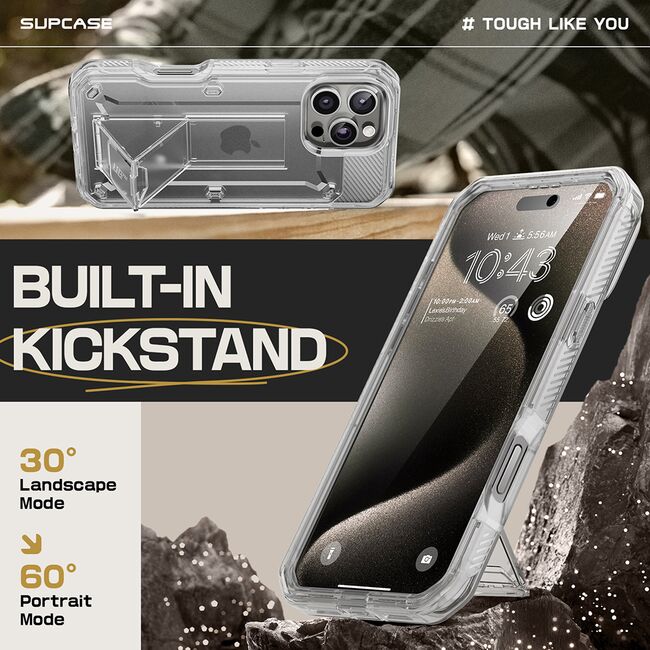 Husa iPhone 16 Pro Supcase Unicorn Beetle Pro, transparenta