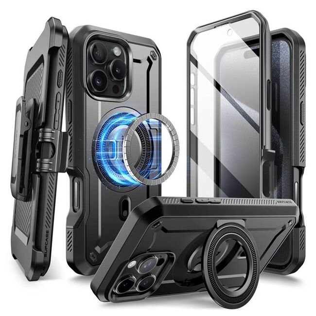 Husa iPhone 16 Pro Supcase Unicorn Beetle Pro MagSafe, negru