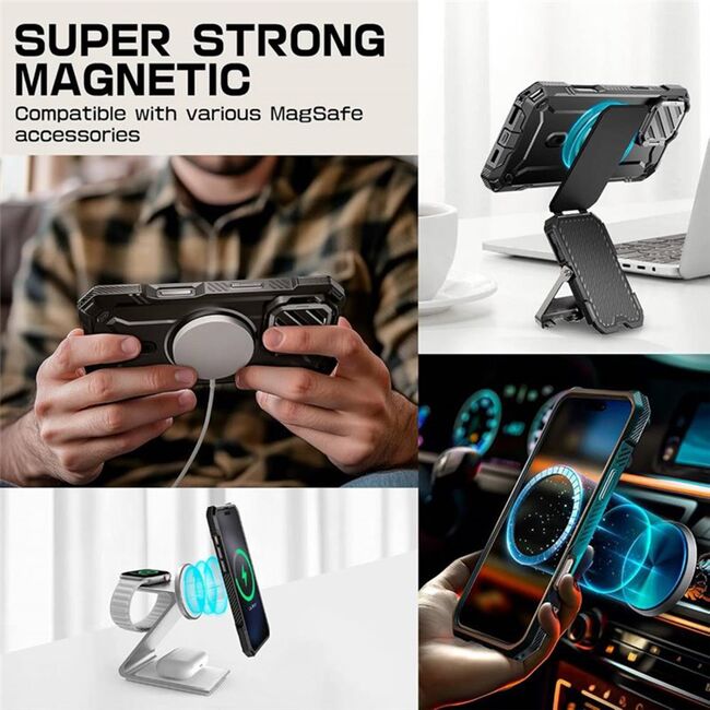 Husa iPhone 16 Supcase Unicorn Beetle XT MagSafe, negru