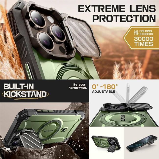 Husa iPhone 16 Supcase Unicorn Beetle XT MagSafe, verde