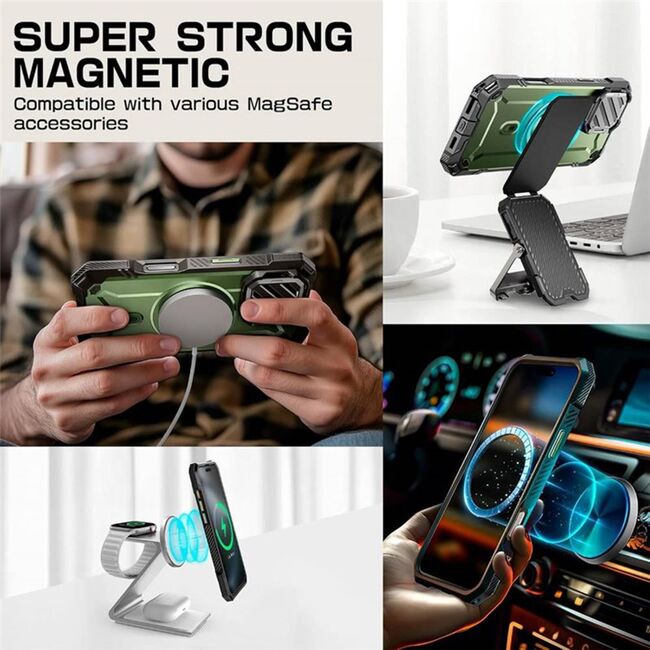 Husa iPhone 16 Supcase Unicorn Beetle XT MagSafe, verde