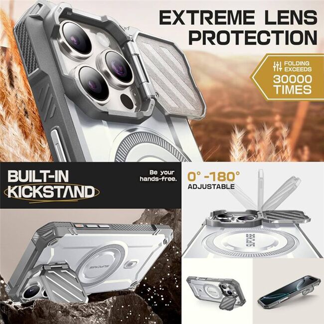 Husa iPhone 16 Pro Supcase Unicorn Beetle XT MagSafe, alb