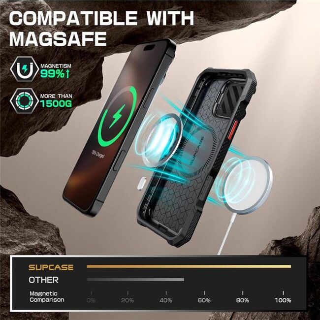 Husa iPhone 16 Pro Max Supcase Unicorn Beetle XT MagSafe, rosu