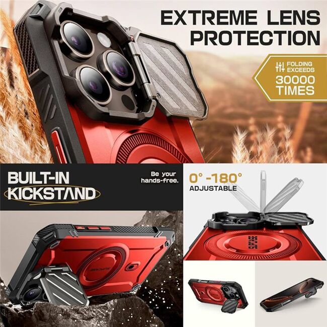 Husa iPhone 16 Pro Max Supcase Unicorn Beetle XT MagSafe, rosu