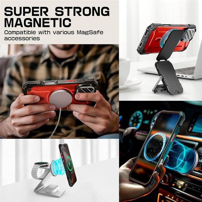 Husa iPhone 16 Pro Max Supcase Unicorn Beetle XT MagSafe, rosu