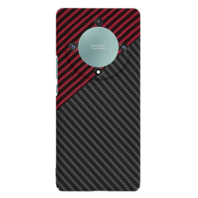 Husa pentru  Honor Magic 5 Lite CarbonFiber UltraSlim, Lightweight, rosu negru