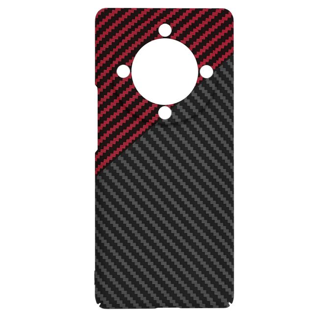 Husa pentru  Honor Magic 5 Lite CarbonFiber UltraSlim, Lightweight, rosu negru