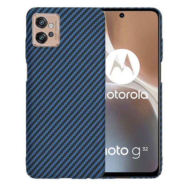 Husa pentru  Motorola Moto G32 CarbonFiber UltraSlim, Lightweight, albastru