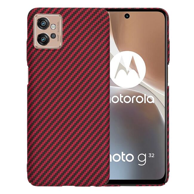 Husa pentru  Motorola Moto G32 CarbonFiber UltraSlim, Lightweight, rosu