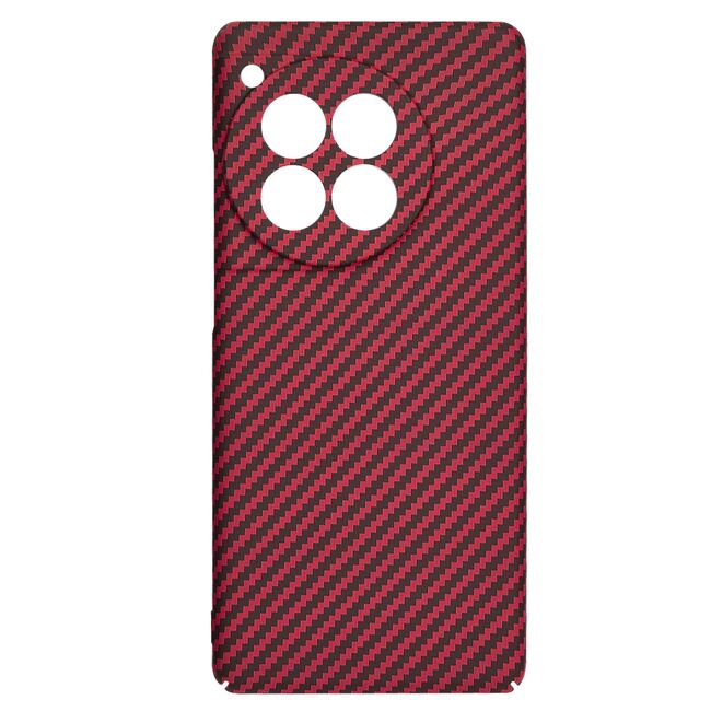 Husa pentru  OnePlus 12R CarbonFiber UltraSlim, Lightweight, rosu