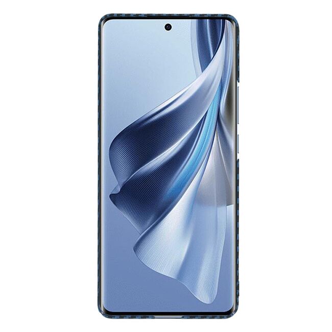 Husa pentru  Oppo Reno 10, Reno 10 Pro CarbonFiber UltraSlim, Lightweight, albastru