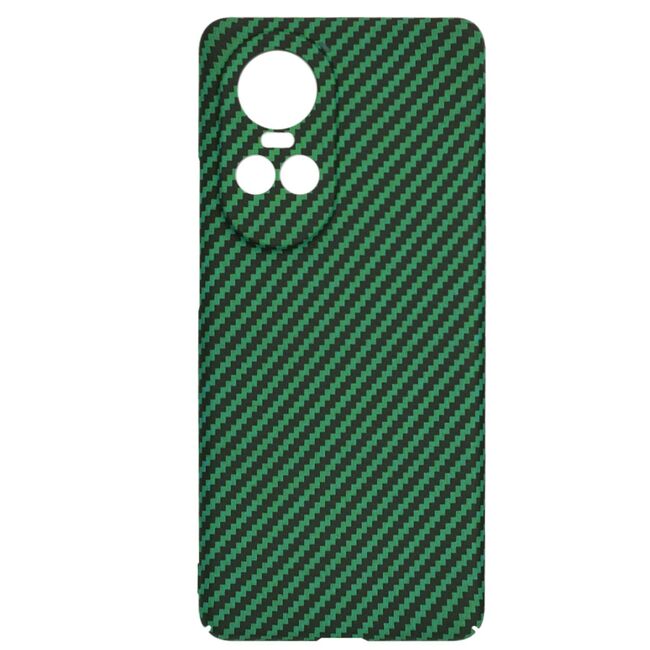 Husa pentru  Oppo Reno 10, Reno 10 Pro CarbonFiber UltraSlim, Lightweight, verde