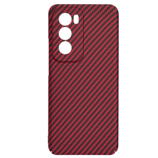Husa pentru  Oppo Reno 12 CarbonFiber UltraSlim, Lightweight, rosu