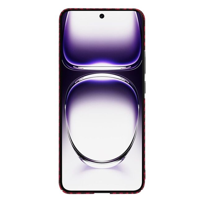 Husa pentru  Oppo Reno 12 CarbonFiber UltraSlim, Lightweight, rosu