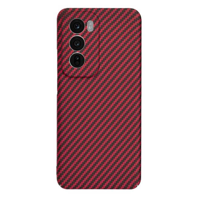 Husa pentru  Oppo Reno 12 CarbonFiber UltraSlim, Lightweight, rosu