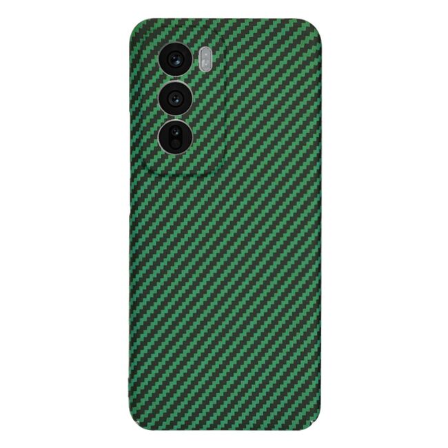 Husa pentru  Oppo Reno 12 CarbonFiber UltraSlim, Lightweight, verde