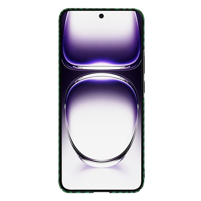 Husa pentru  Oppo Reno 12 CarbonFiber UltraSlim, Lightweight, verde
