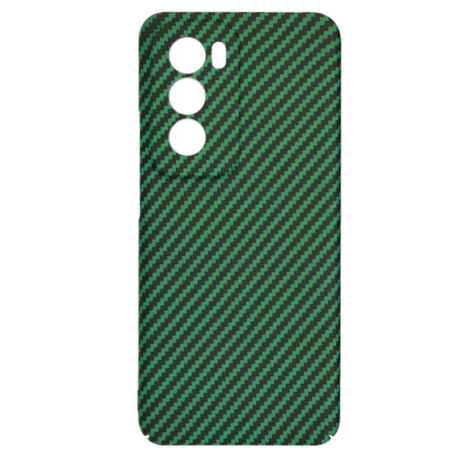 Husa pentru  Oppo Reno 12 CarbonFiber UltraSlim, Lightweight, verde