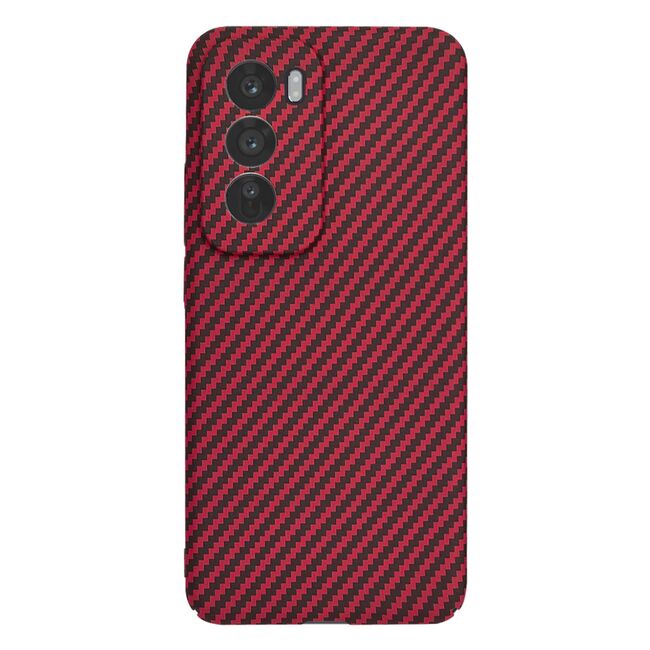 Husa pentru  Oppo Reno 12 Pro CarbonFiber UltraSlim, Lightweight, rosu