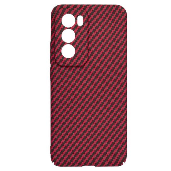 Husa pentru  Oppo Reno 12 Pro CarbonFiber UltraSlim, Lightweight, rosu