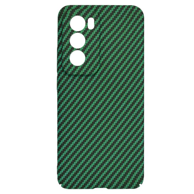 Husa pentru  Oppo Reno 12 Pro CarbonFiber UltraSlim, Lightweight, verde