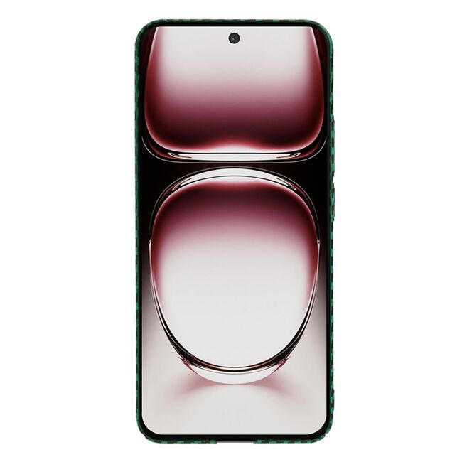 Husa pentru  Oppo Reno 12 Pro CarbonFiber UltraSlim, Lightweight, verde