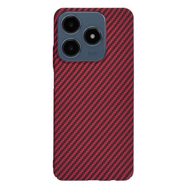 Husa pentru  Realme C61, Realme C63 CarbonFiber UltraSlim, Lightweight, rosu