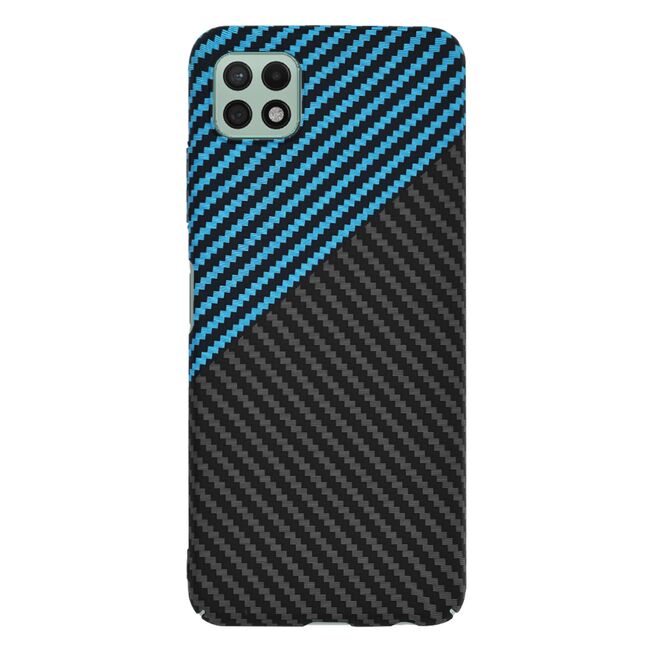 Husa pentru  Samsung Galaxy A22 5G CarbonFiber UltraSlim, Lightweight, albastru negru