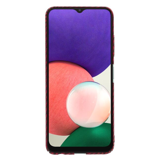 Husa pentru  Samsung Galaxy A22 5G CarbonFiber UltraSlim, Lightweight, rosu