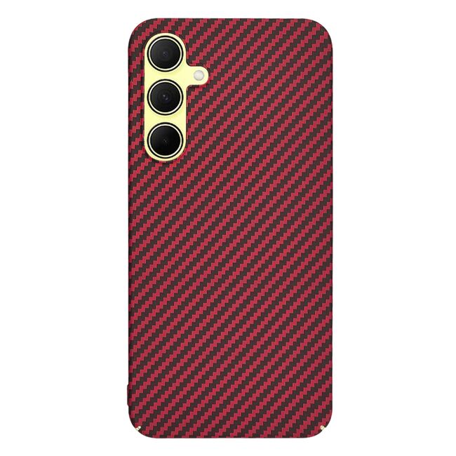 Husa pentru  Samsung Galaxy A35 CarbonFiber UltraSlim, Lightweight, rosu