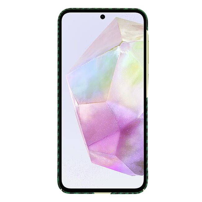 Husa pentru  Samsung Galaxy A35 CarbonFiber UltraSlim, Lightweight, verde